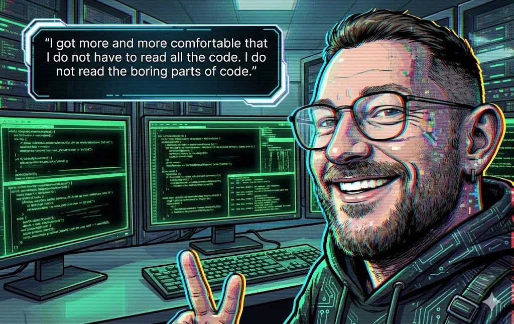 I got more and more comfortable that I do not have to read all the code. I do not read the boring parts of code.